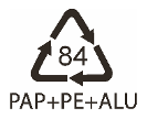 Símbolo de reciclaje: papel y cartón ondulado/plástico/aluminio